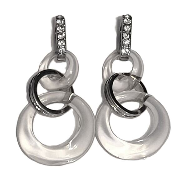 Clearly Clear Double Hoops Earrings - Picture 1 of 11